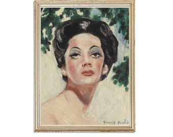 Vintage Portrait Painting | Vintage Oil Woman Painting | Female Portrait Painting | Classic Portrait Art Print | PRINTABLE art