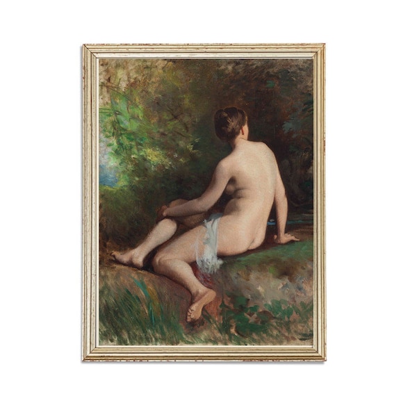 Gorgeous Female Nude Vintage Painting for Vintage Lovers, Vintage Painting Print, Nude Painting, Digital Prints, Downloadable Print