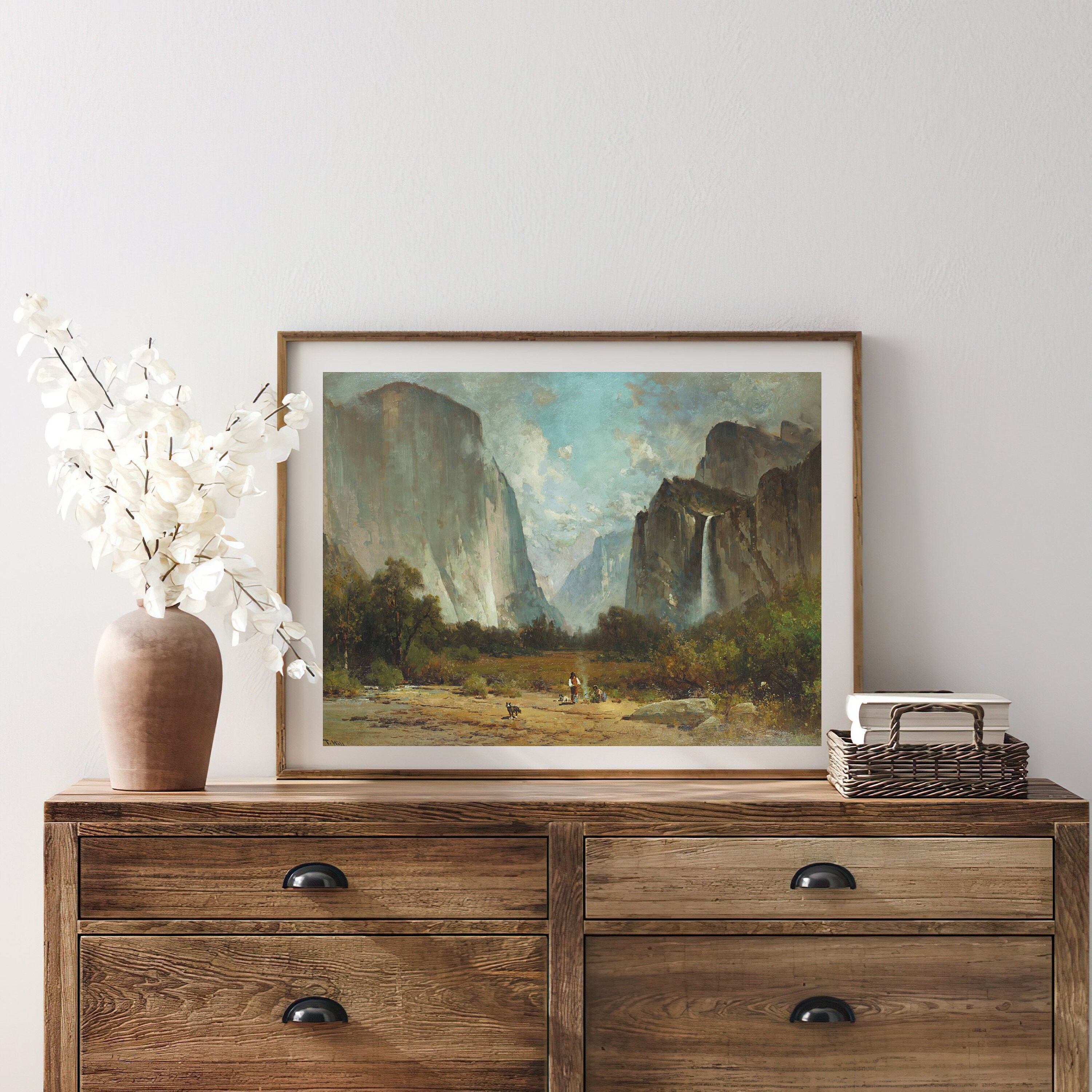 ヴィンテージ ウエスタン オールドウェスト 馬車絵画 | 山の風景アート