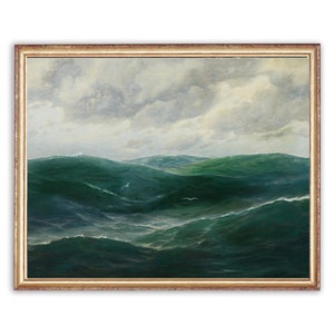 Vintage Marine Painting | Vintage Oil Thunderstorm Painting | Nautical Sea Ocean Landscape Painting | 19th Century Art Print | PRINTABLE art