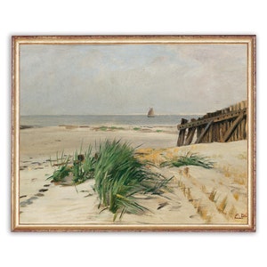 Vintage Seascape Painting | Marine Nautical Sea Ocean Painting | Antique Sea Shore Beach Painting | 19th Century Art Print | PRINTABLE art