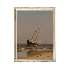 Vintage Ship at Sea Painting | Ocean Seascape Artwork | Classic Marine Shipwreck Landscape Poster | 19th Century Art Print | PRINTABLE art