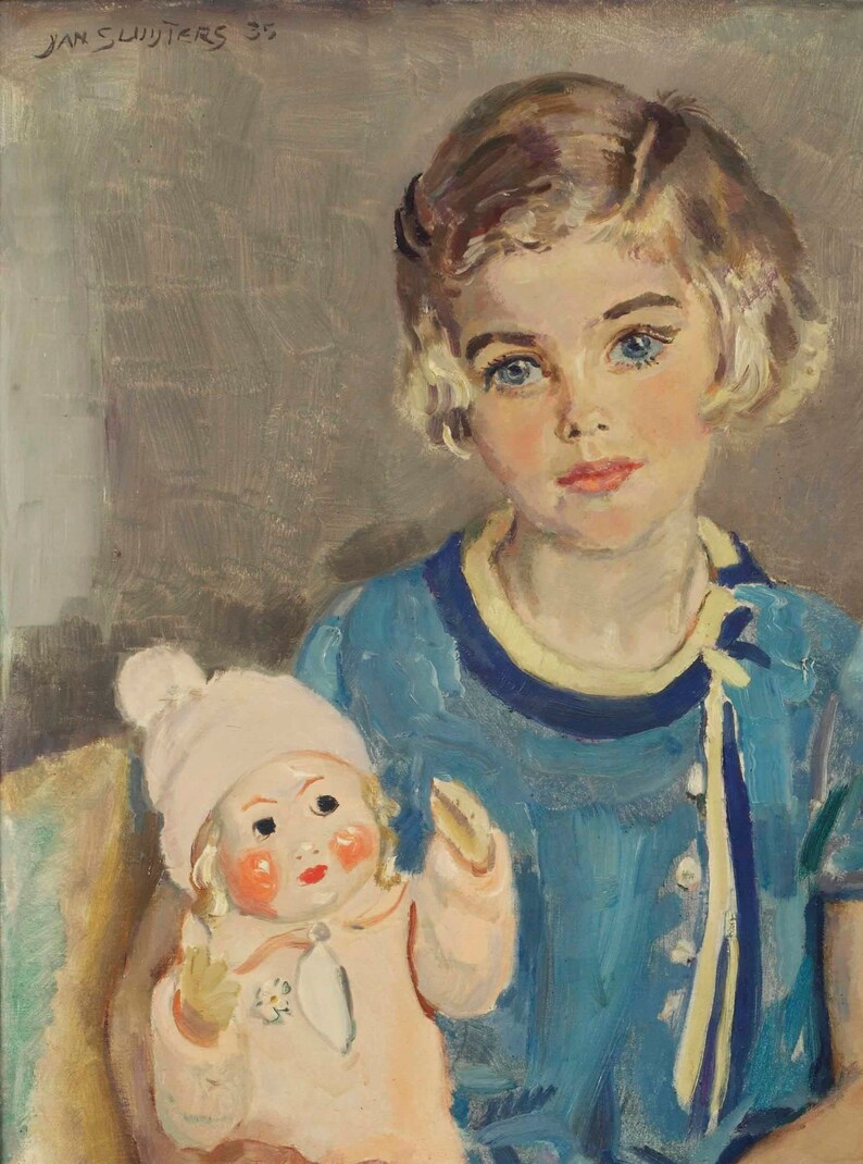 Vintage Girl Oil Painting Girl Portrait Painting Portrait | Etsy