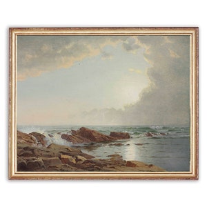 Vintage Coastal Landscape Painting | Seascape Painting | Oil Vintage Coast Painting | Classic Ocean Art Print | PRINTABLE art