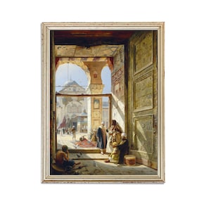 Vintage Muslim Arab Painting | Antique Oriental Mosque Artwork | Classic Middle Eastern Poster | 19th Century Art Print | PRINTABLE art