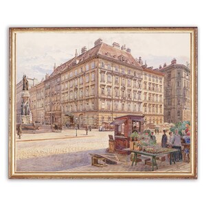 Vintage Architecture Painting | Woods Old Town Building Painting | Antique Cityscape Painting | 19th Century Art Print | PRINTABLE art