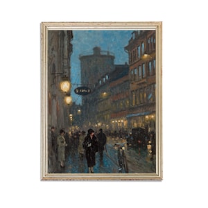 Vintage Architecture Painting | Antique Old Building Artwork | Classic Cityscape Street Poster | 19th Century Art Print | PRINTABLE art