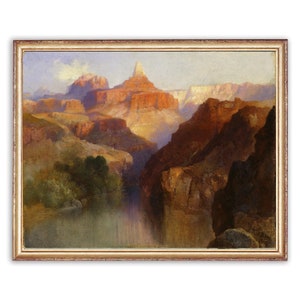 Vintage Mountain Landscape Painting | Antique Rocky Terrain Artwork | Classic Nature Hills Poster | 19th Century Art Print | PRINTABLE art