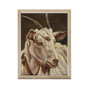 Vintage Goat Painting | Antique Animal Artwork | Classic Domestic Animal Portrait Poster | 19th Century Art Print | PRINTABLE art
