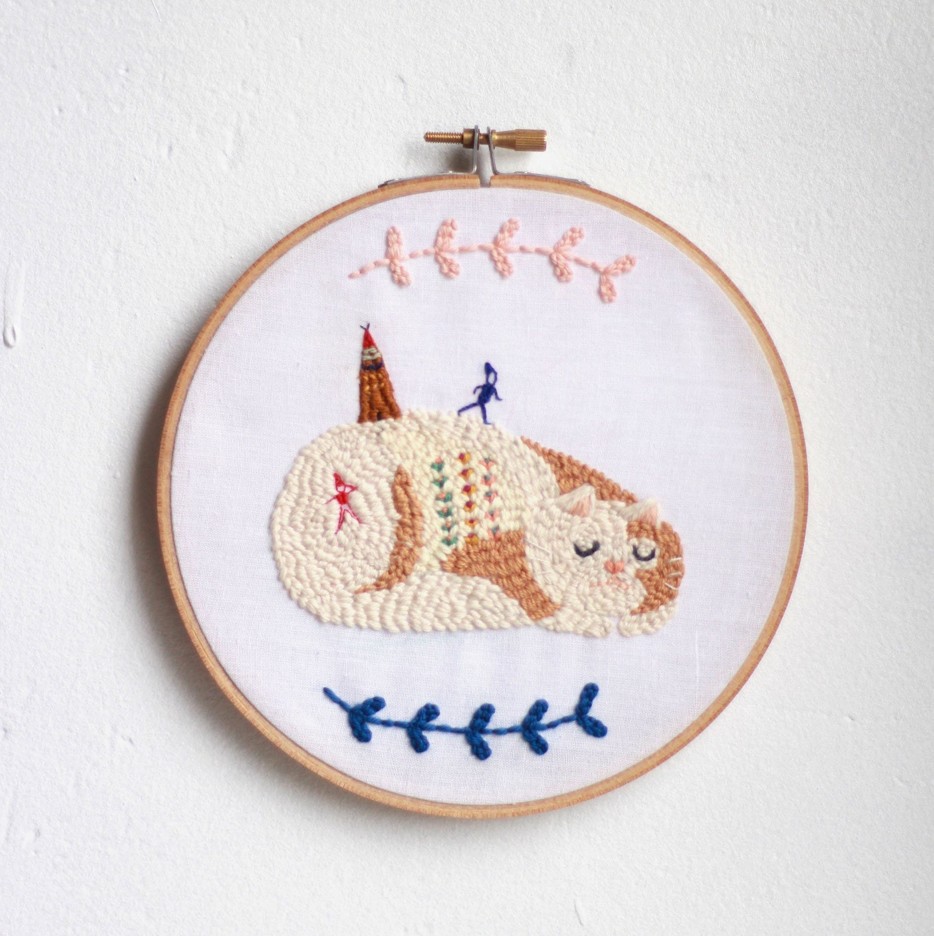 Broderie sur Tambour - Chat Cadeau Unique et Original