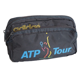 Vintage ADIDAS ATP Tour Fanny Pack Waistbag Black 90s tennis stlye waist bag
