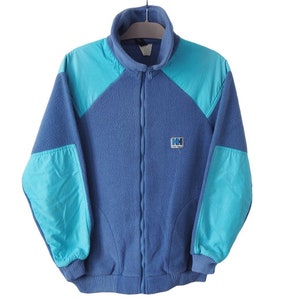 Vintage HELLY HANSEN Fleece Full Zip Sweater Size S blue outdoor ski jumper