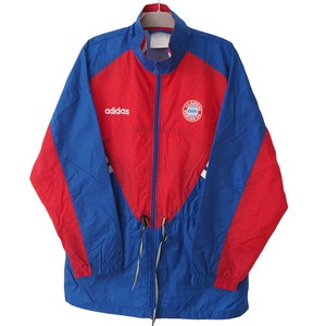 Vintage Bayern Munchen Adidas Jacket 90&#39;s Size L big logo football windbreaker