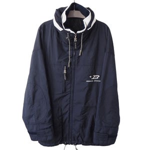 Vintage BOGNER Ski Jacket 90s navy blue retro wear Size XXL full zip Sports oversized