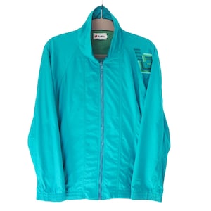 Vintage LOTTO Track Jacket Full Zip Size M 90s sport windbreaker blue