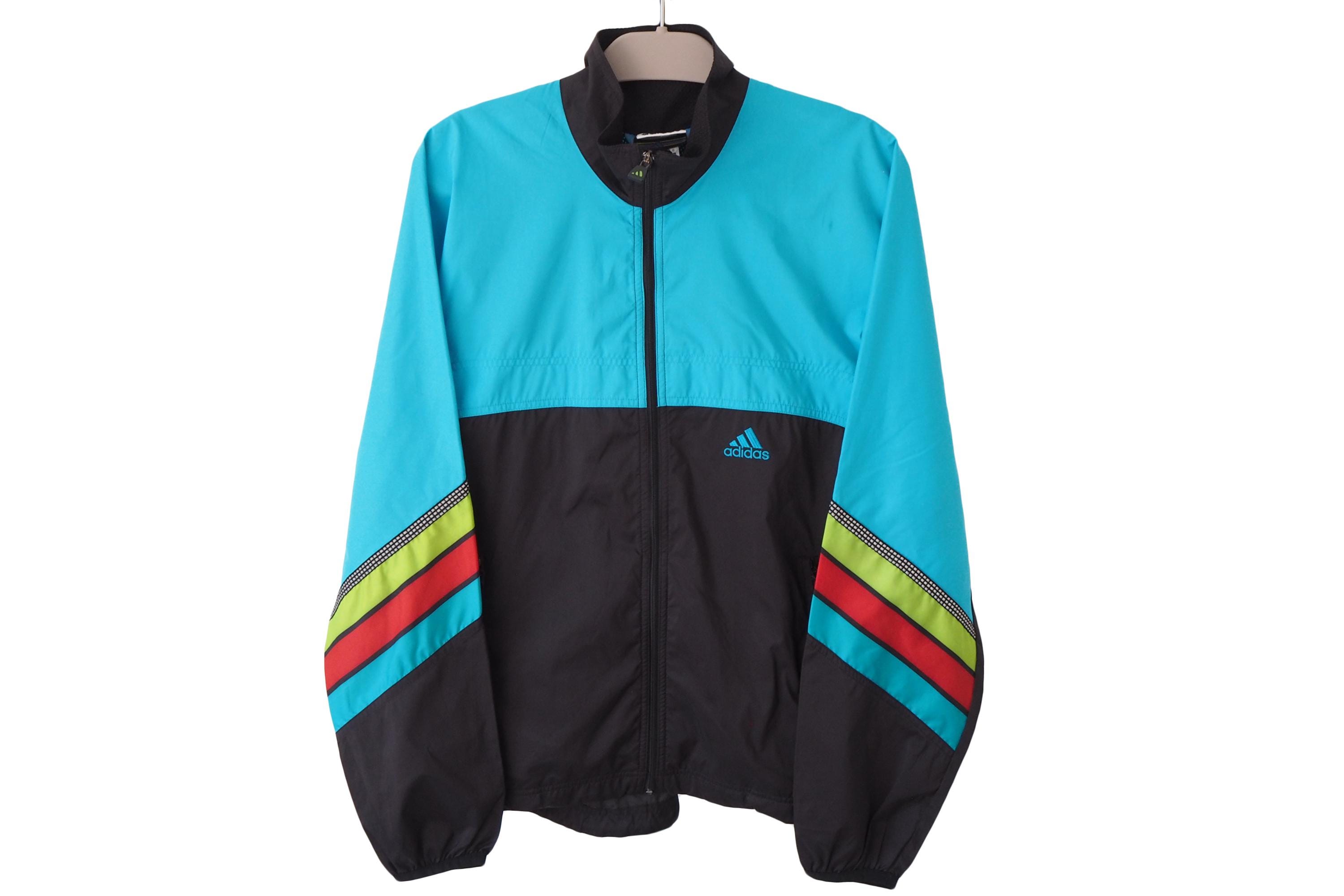 90’s Adidas track jacket Vintage ADIDAS Track Jacket Full Zip Size S Blue 90s Sport