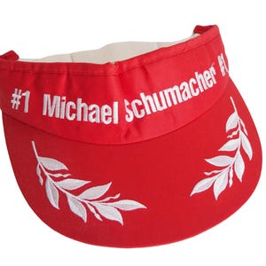 Vintage Michael Schumacher Sun Visor Cap Ferrari F1 team red 90s Formula 1 hat