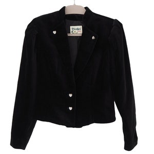 Vintage DISTLER Blazer Women&#39;s S size black 90s jacket