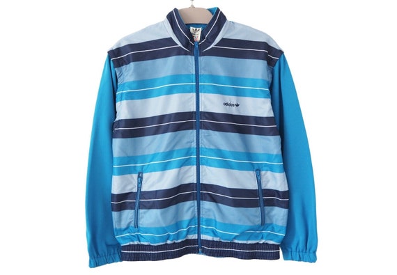 【used】adidas track jacket blue Vintage ADIDAS Track Jacket Full Zip Made in West Germany