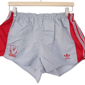 Vintage LIVERPOOL FC Adidas Shorts M gray red football 80s retro summer sport