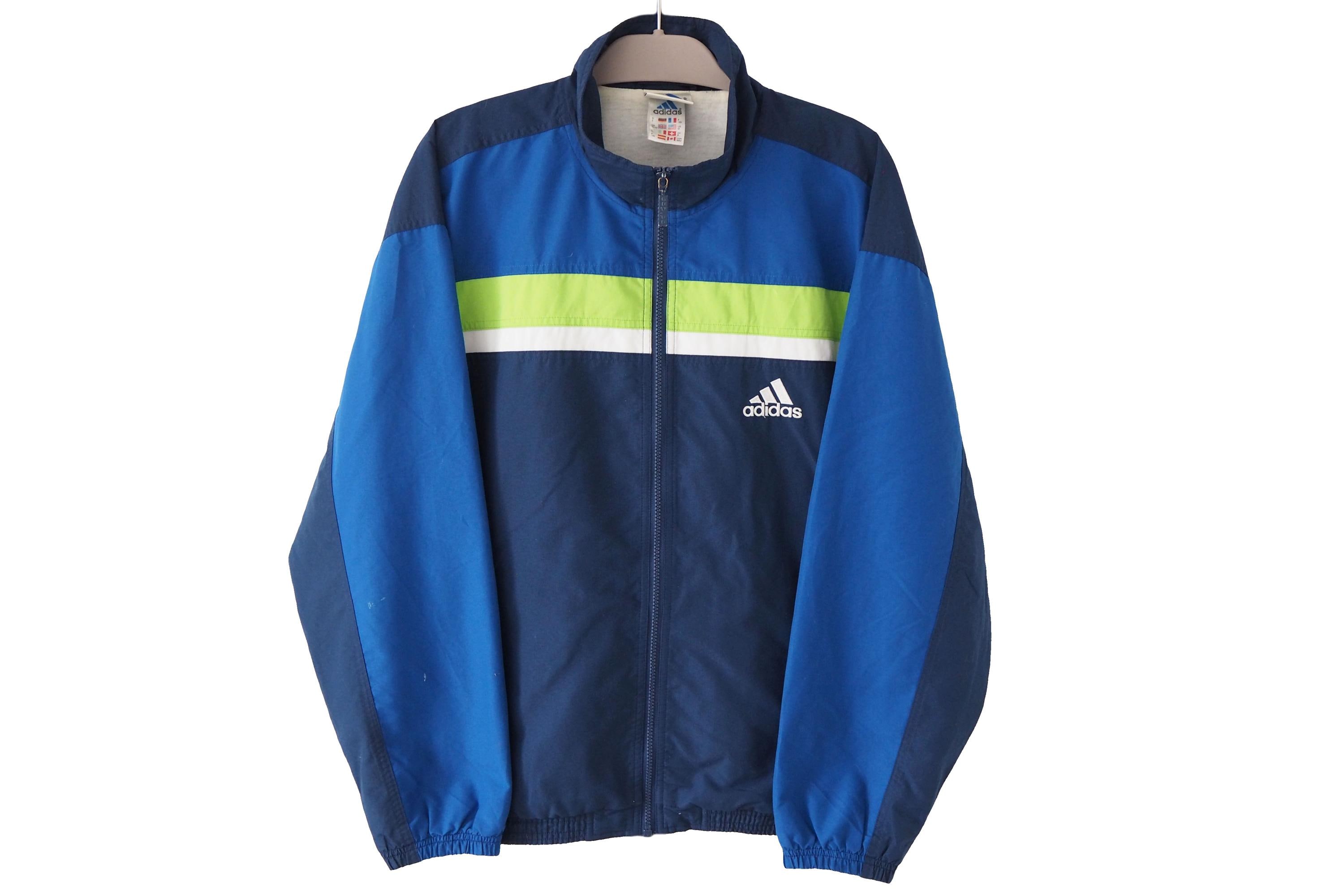 Vintage ADIDAS Track Jacket Full Zip Size L Blue 90s Sport