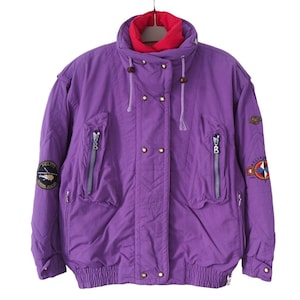 Vintage BOGNER Helicopter Ski Jacket Size women's M purple retro Aviation 80s