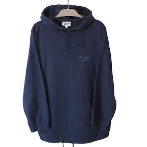 Vintage REEBOK Hoodie navy blue jumper Size L oversized 90s sport style