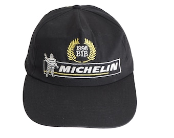 Vintage Michelin BIB 1998 Racing Cap big logo hat 90&#39;s tires black Formula 1 F1