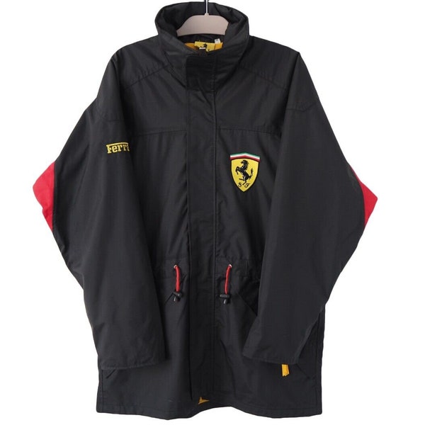 Vintage FERRARI Jacket Full Zip Size L black 90s Formula 1 racewear F1 Team