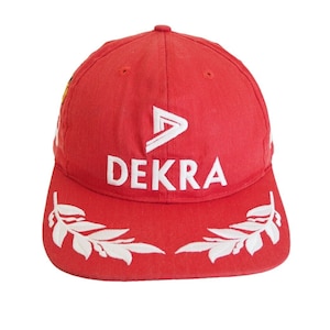 Vintage DEKRA Ferrari Michael Schumacher Cap Formula 1 Racing Team big logo red F1 team 90s 00s hat