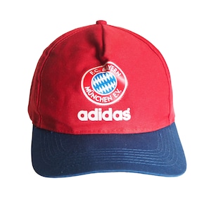 Vintage BAYERN Munchen Adidas Cap 90s football hat big logo Munich Red / Blue