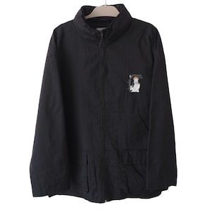 Chaqueta vintage DROOPY de héroe de dibujos animados, estilo retro de los años 00, talla L, negra