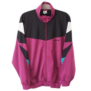 Vintage ADIDAS Track Jacket Size L/XL purple sport windbreaker