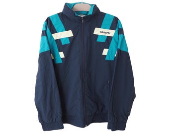Vintage ADIDAS Track Jacket Full Zip Size XL White 90s Sport Vintage ADIDAS Track Jacket Full Zip Size XL White 90s Sport