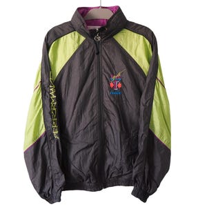 Vintage DIADORA Performance Track Jacket Full Zip Size L 90s sport windbreaker