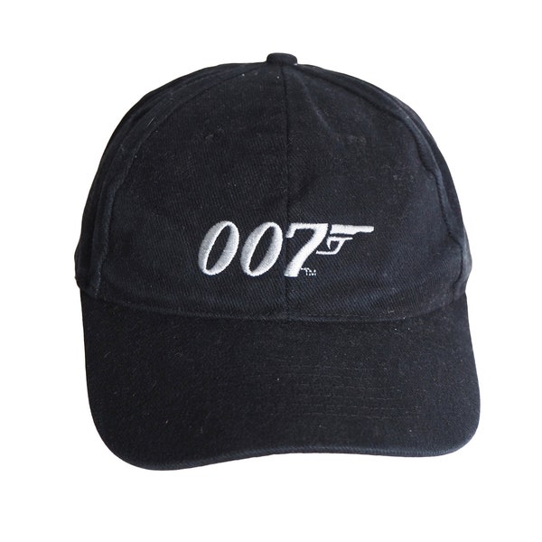 Casquette vintage 007 James Bond avec grand logo noir des années 90 style USA chapeau de film Ford promo cinéma