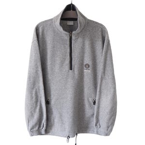 Vintage Bogner Fleece Sweater 1/4 Zip Size L/XL gray ski jumper outdoor 90s retro style trekking pullover