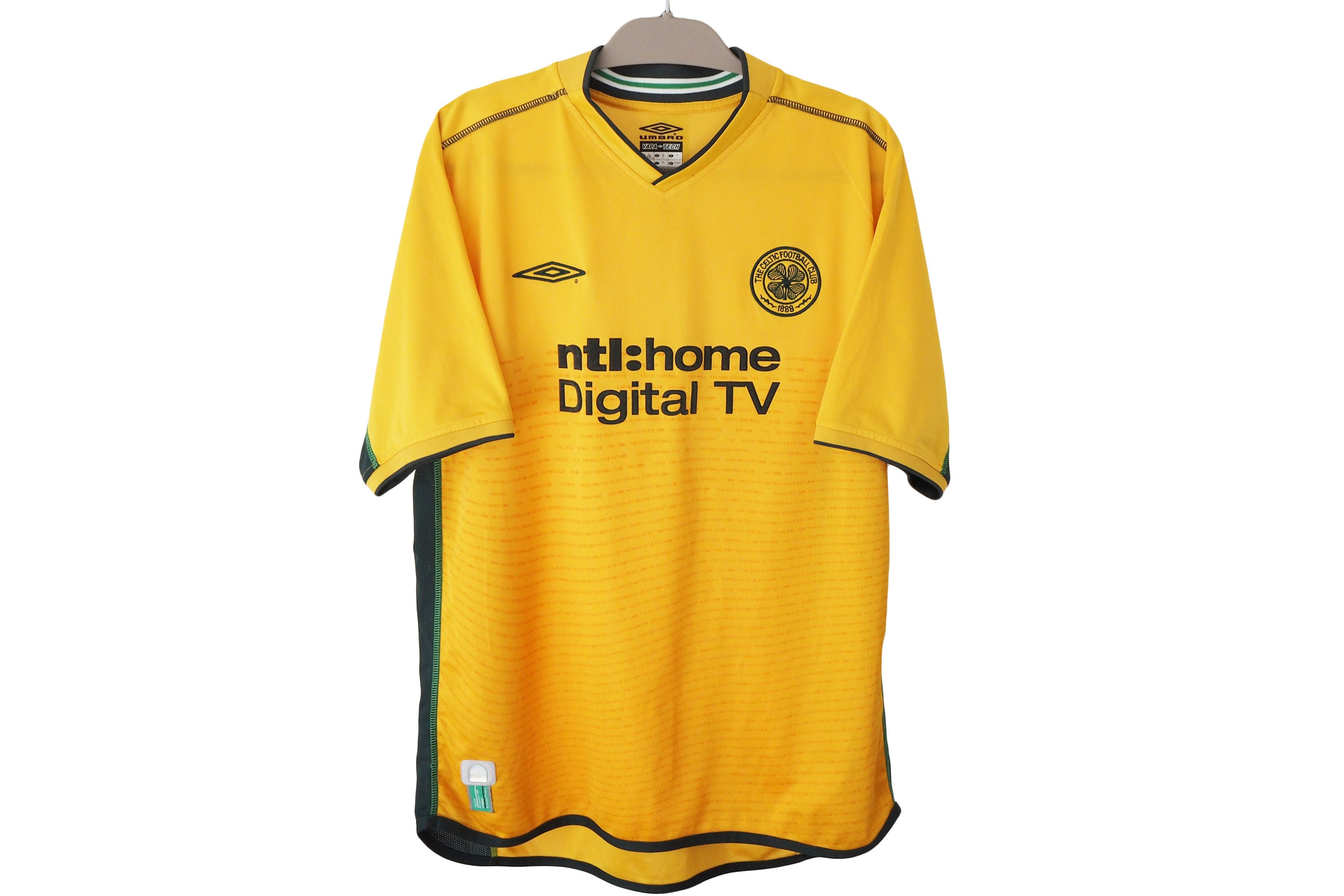 Vintage celtic FC 2002/2003 Away football yellow umbro jersey