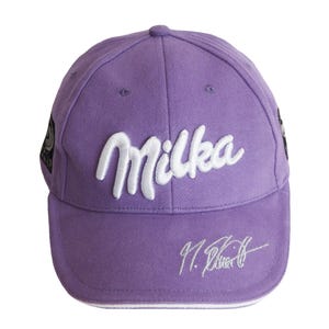 Vintage Milka Martin Schmitt NWT Cap big logo 90s summer hat purple