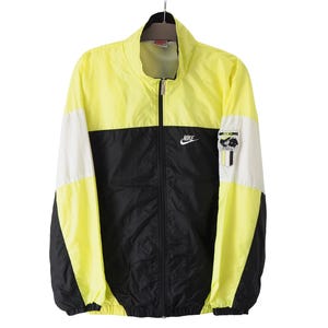 Vintage NIKE International Track Jacket Full Zip Size L black yellow 90s sport