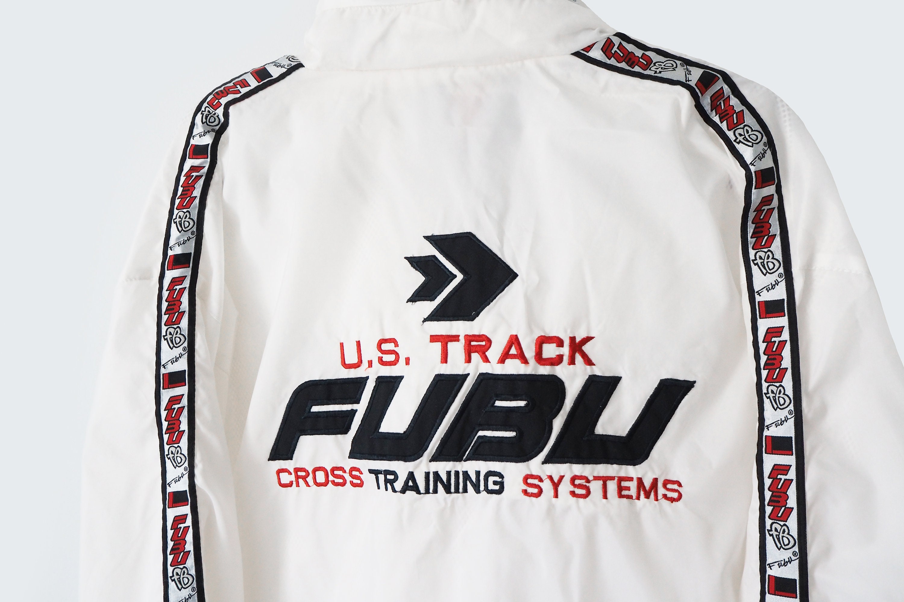 Vintage FUBU Jacket Full Zip Size XL White Hip Hop Style Big Vintage FUBU Jacket Full Zip Size XL White Hip Hop Style Big