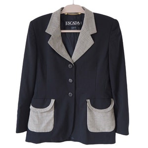 Vintage ESCADA by Margaretha Ley Blazer 90s women's size 40 black jacket