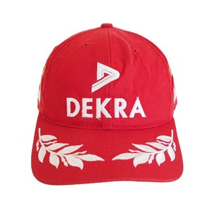 Vintage DEKRA Ferrari Michael Schumacher Cap Formula 1 Racing Team big logo red F1