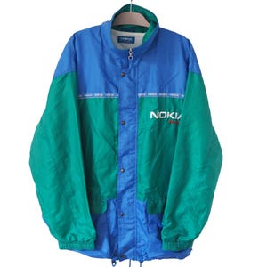 Vintage Nokia Racing Team Jacket 90s Full Zip Size XXL racing style windbreaker