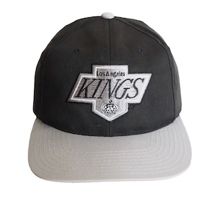Gorra vintage de Los Angeles Kings, gorra deportiva de la NHL de los años 90, gorra de hockey negra con logotipo grande