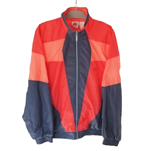 Vintage NIKE Track Jacket Full Zip Size L Multicolor 90s sportswear windbreaker