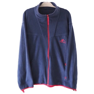 Vintage HELLY HANSEN Fleece Full Zip Sweater Size XL navy outdoor ski jumper