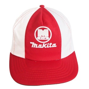 Vintage MAKITA Cap big logo Electric Power Tools 90s summer hat red white