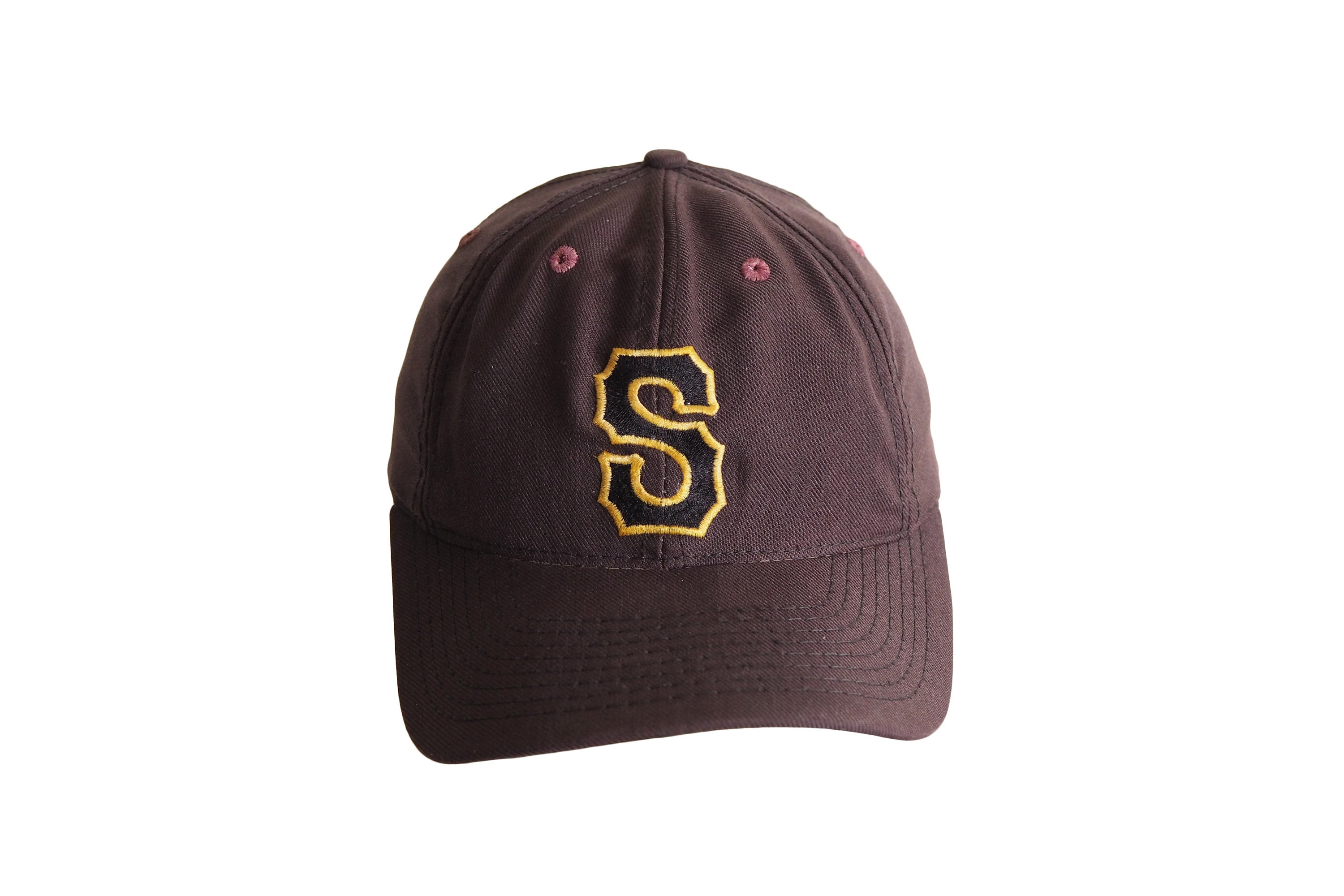 Vintage STUSSY Cap Made in USA Brown Big Logo 90's Hat