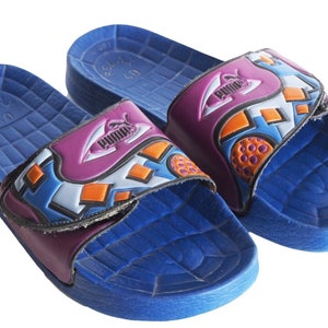 Vintage PUMA Flip Flops made in Spain retro 90s multicolor Size 40